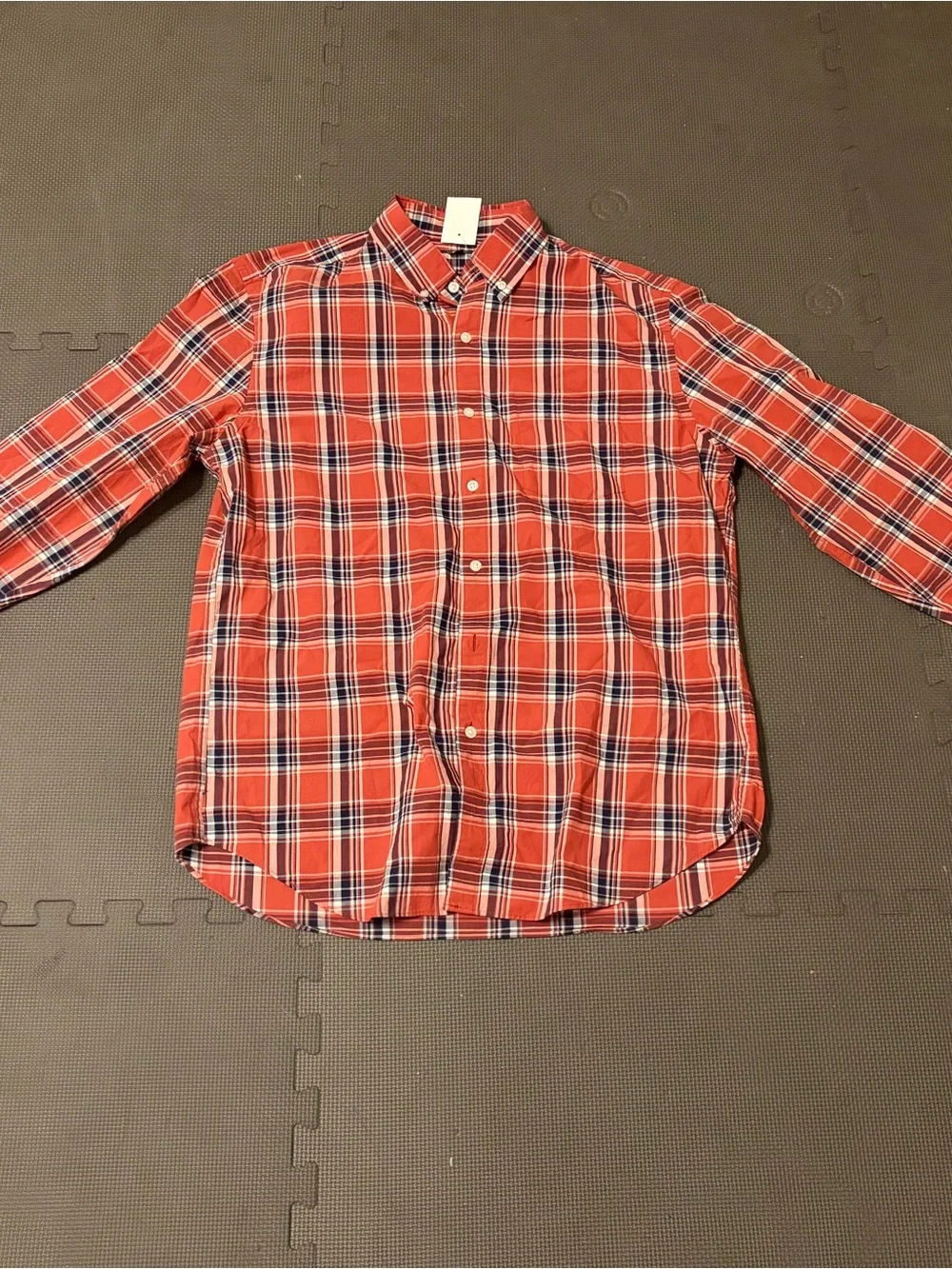 J Crew Men’s Red Plaid Button-Down Shirt